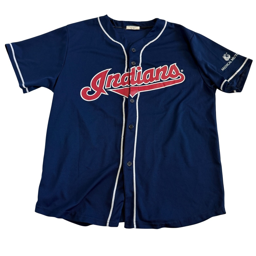 Match Up Cleveland Indians Sandy Alomar 15 Navy Blue Baseball Jersey Mens XL